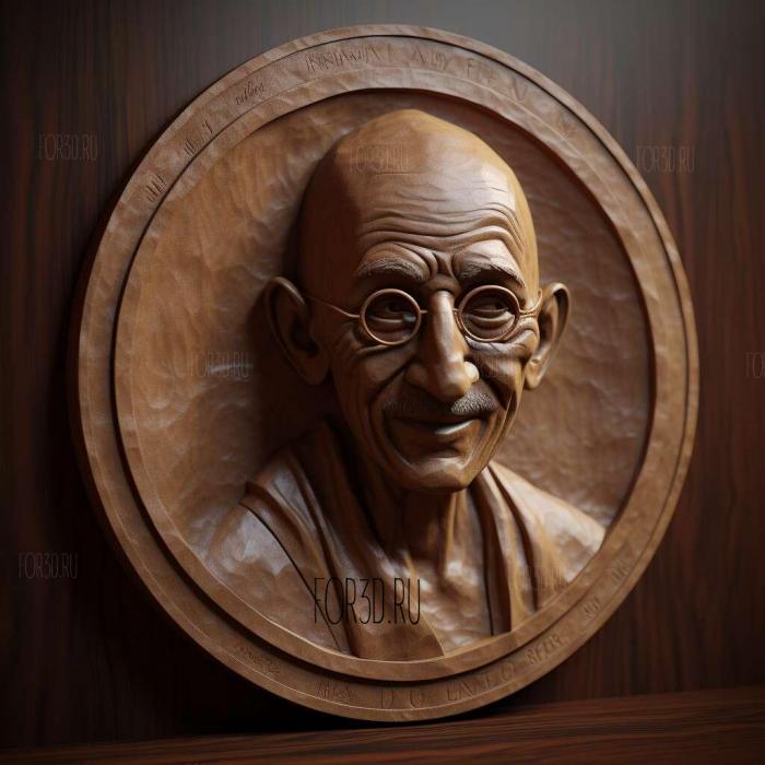 Gandhi 6 3 stl model for CNC